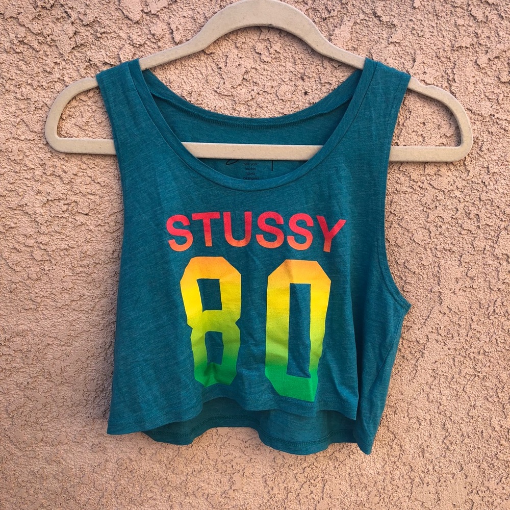 STUSSY Blue graphic tank